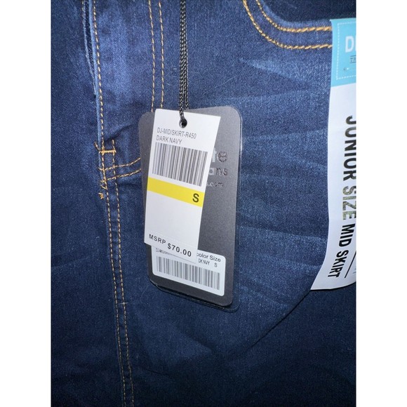 Denim Jean Skirt Midi Diamante Jeans Maxi Slit Front NWT Small S - Picture 4 of 6